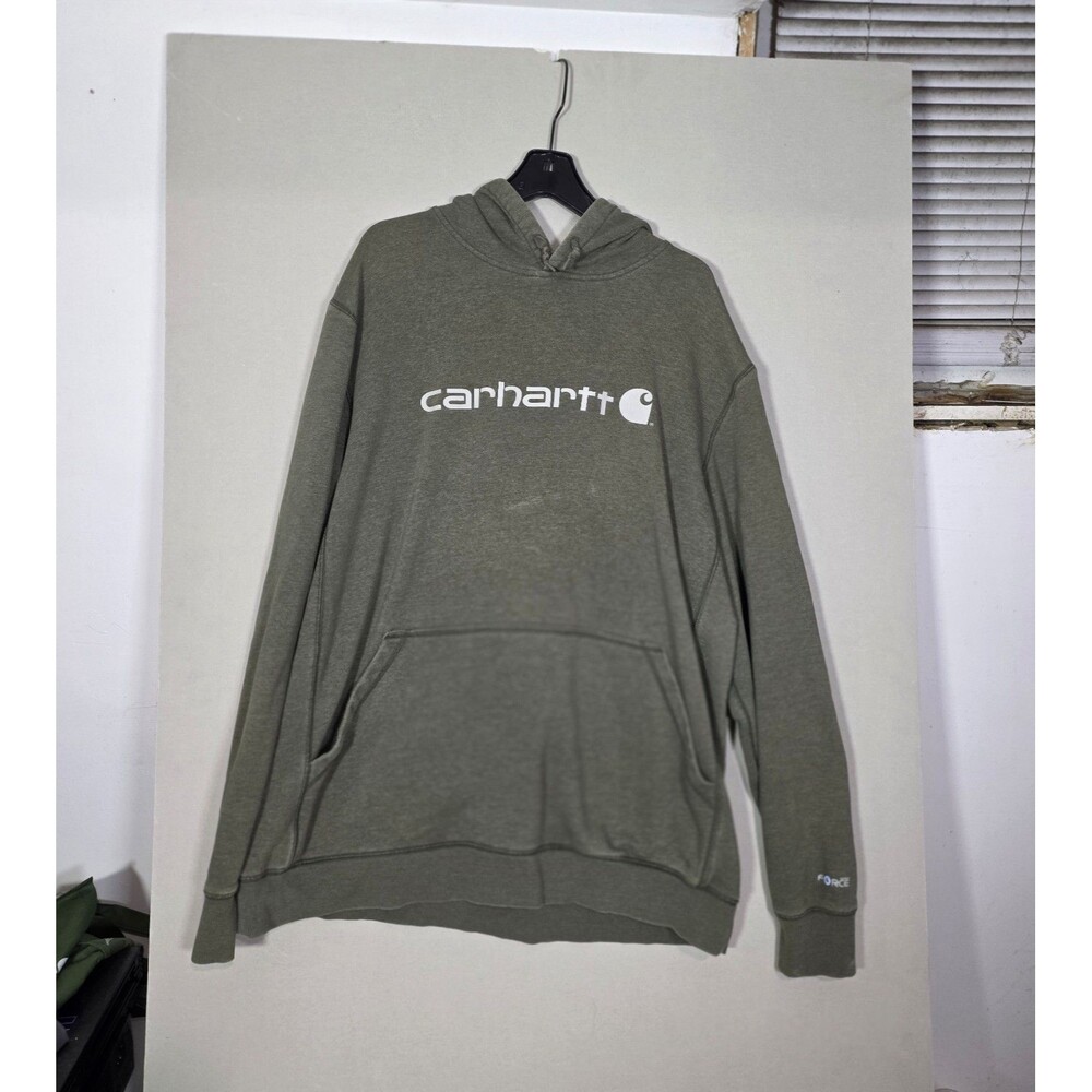 Carhartt Force Delmont Hoodie Men’s 2XL Tall Moss Green 103873 Pullover